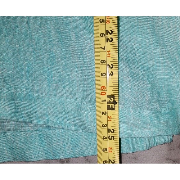 Joie 100% Linen 3/4 Sleeve V-Neck Aqua Pullover Womens Top Blouse Small Coastal - Picture 10 of 14